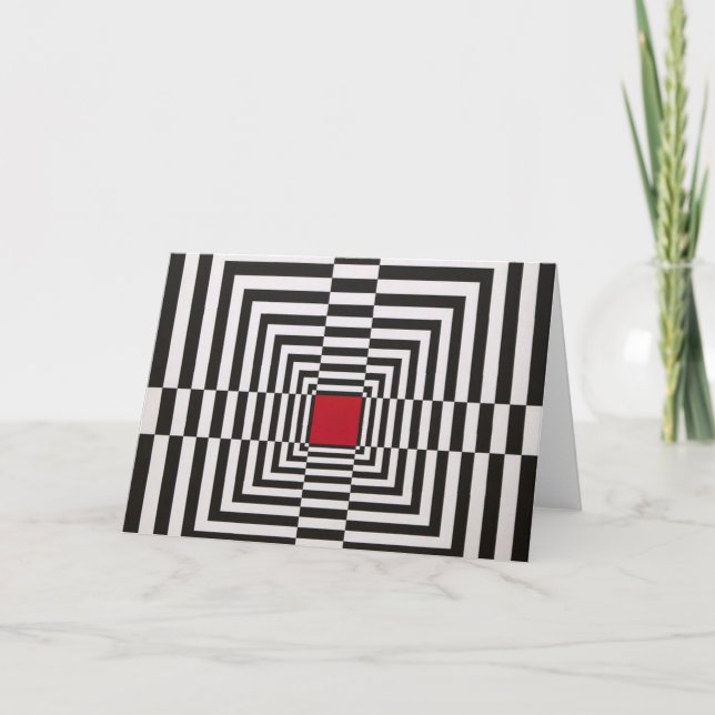 collapsing squares graphic illusion card (Front)