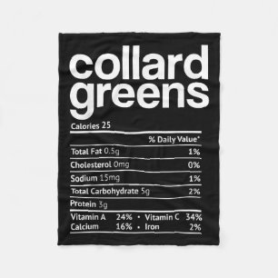 Collard Greens Nutrition Facts Funny Thanksgiving  Fleece Blanket