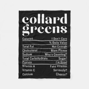 Collard Greens Nutrition Facts Thanksgiving Food C Fleece Blanket