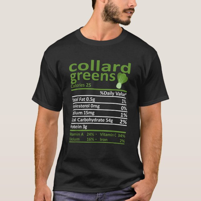 Collard Greens Nutrition Food Thanksgiving Costume T-Shirt (Front)