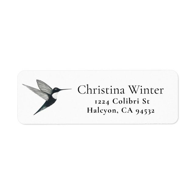 Collared Inca Hummingbird Label (Front)