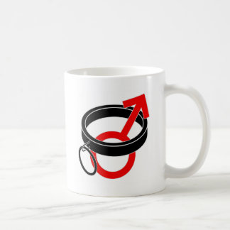 Collared male symbol. coffee mug