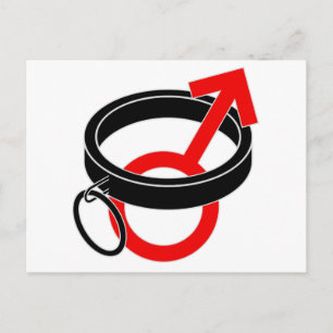 Collared male symbol. postcard