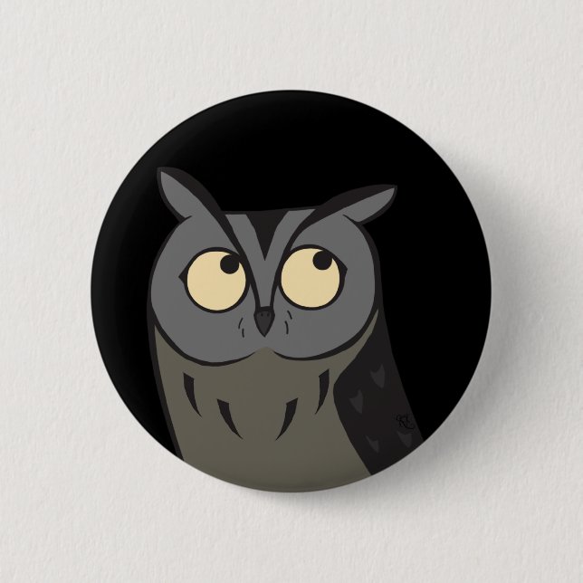 Collared Scops 6 Cm Round Badge (Front)