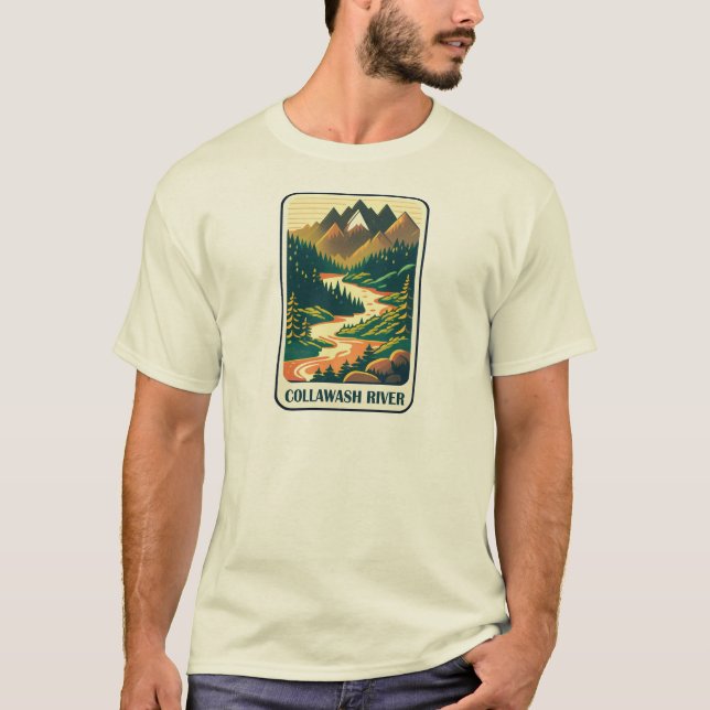 Collawash River Oregon Colours T-Shirt (Front)