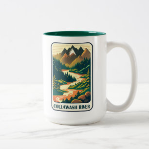 Collawash River Oregon Colours Two-Tone Coffee Mug
