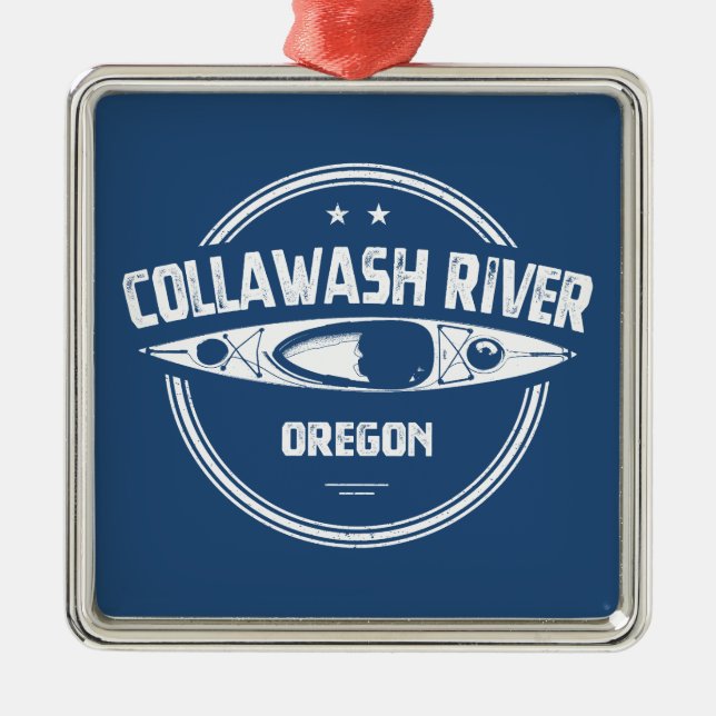 Collawash River Oregon Kayaking Metal Tree Decoration (Front)