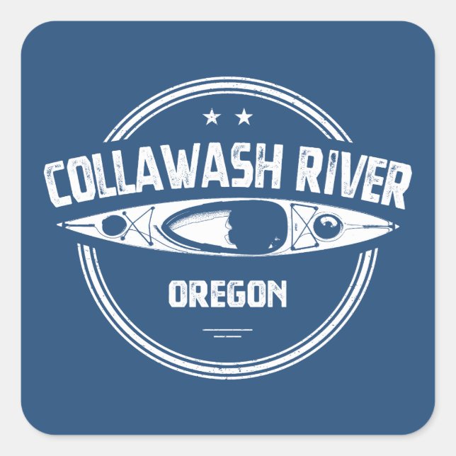 Collawash River Oregon Kayaking Square Sticker (Front)