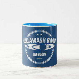Collawash River Oregon Kayaking Two-Tone Coffee Mug