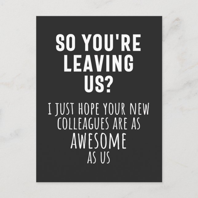 colleague farewell, retirement, coworker, goodbye, holiday postcard (Front)