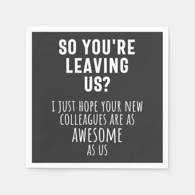 colleague farewell, retirement, coworker, goodbye, napkin (Front)