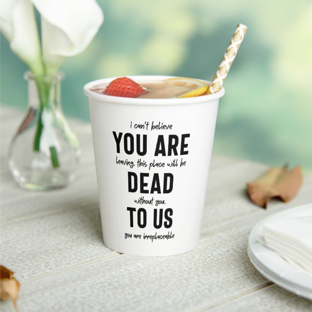 colleague farewell, retirement, coworker goodbye,  paper cups (Insitu)