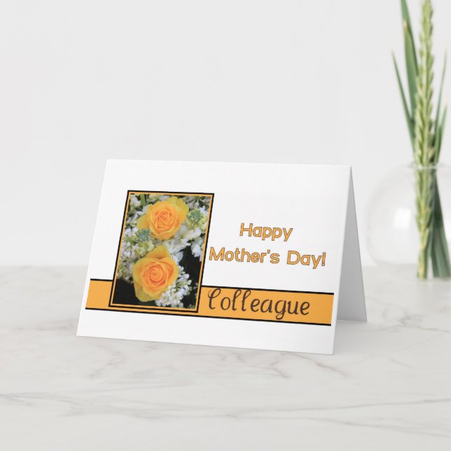 Colleague Mother's Day rose card (Front)