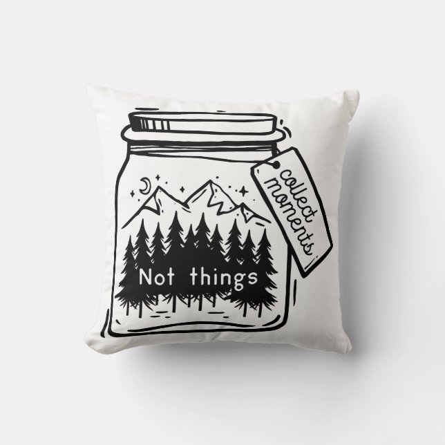 Collect Moments Cool Camping Quote Cushion (Front)