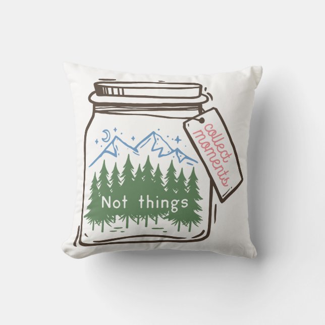 Collect Moments Cool Camping Quote Cushion (Front)