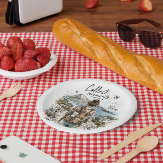 Collect Moments Not Things Travel Quote Paper Plate