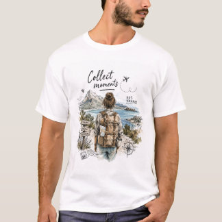 Collect Moments Not Things Travel Quote T-Shirt