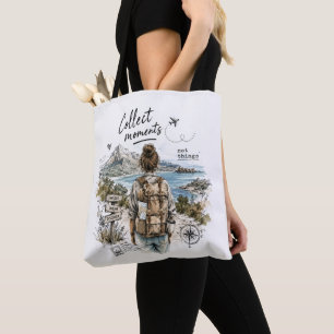 Collect Moments Not Things Travel Quote Tote Bag