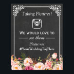Collect Your Guests Wedding Photos Instagram Tag Poster<br><div class="desc">================= ABOUT THIS DESIGN ================= Collect Your Guests Wedding Photos Instagram Tag Poster Template. (1) The default size is 8.5 x 11 inches, you can change it to any size. (2) All text style, colors, sizes can be modified to fit your needs. (3) If you need any customization or matching...</div>