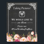 Collect Your Guests Wedding Photos Instagram Tag Poster<br><div class="desc">================= ABOUT THIS DESIGN ================= Collect Your Guests Wedding Photos Instagram Tag Poster Template. (1) The default size is 8.5 x 11 inches, you can change it to any size. (2) All text style, colors, sizes can be modified to fit your needs. (3) If you need any customization or matching...</div>