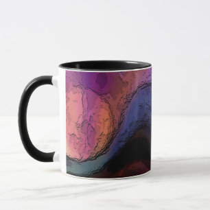 Collectable Art Mug abstract landscape deep colour