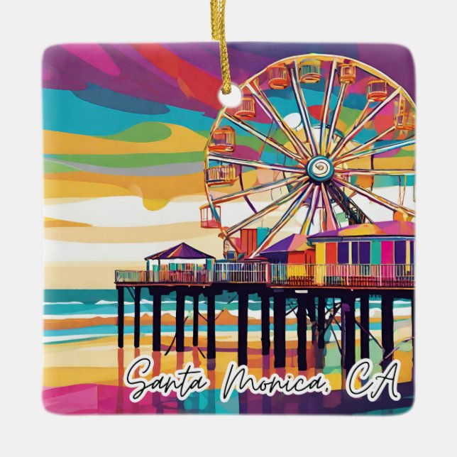 Collectable Christmas Ornament Santa Monica, CA (Front)