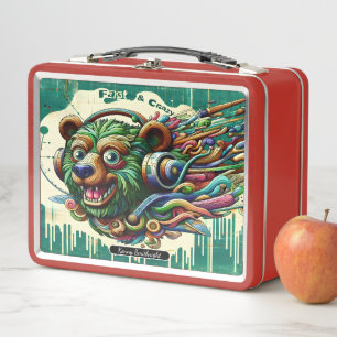 Collectable Colourful Bear Lunch Box Art