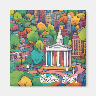 Collectable Funky City Magnet- Boston, MA Magnet
