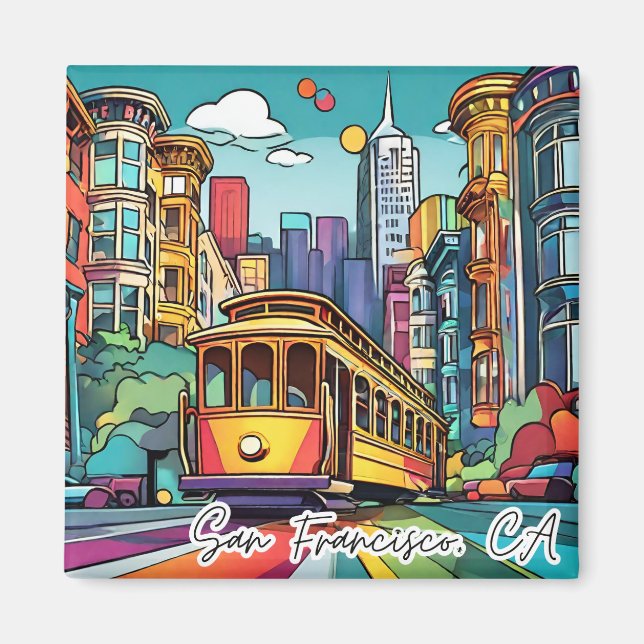 Collectable Funky City Magnet- San Francisco  Magnet (Front)