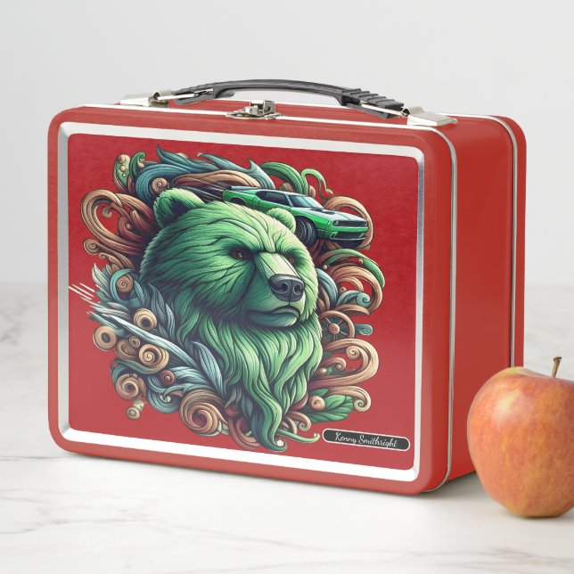 Collectable Vibrant Bear Lunch Box Design (In Situ)