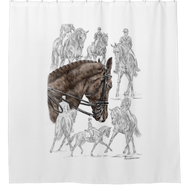 Collected Dressage Horses FEI Shower Curtain (Front)