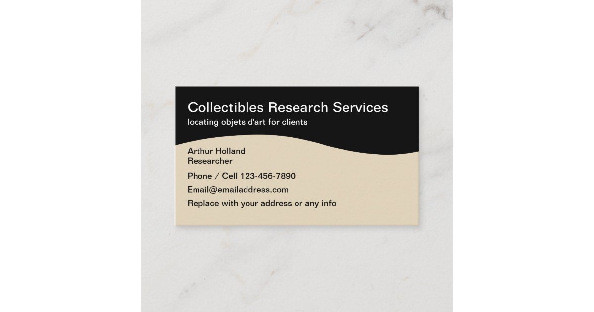 Collectibles Researcher Services Design Business Card Zazzle.co.uk