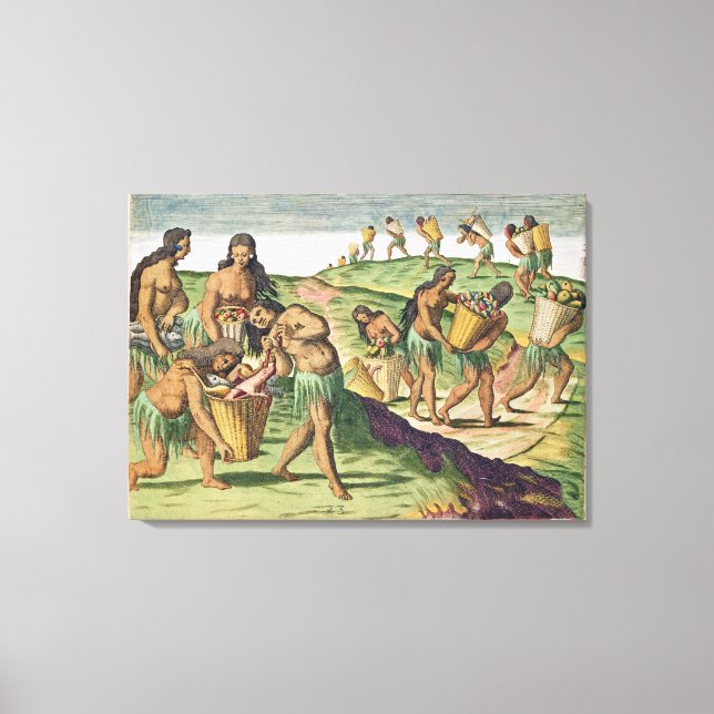 Collecting Food for the Communal Storehouse Canvas Print (Front)