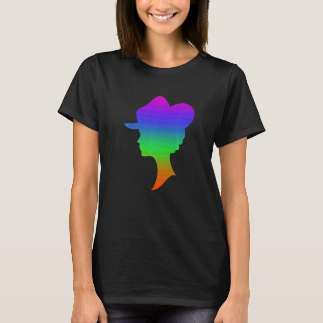 Collecting Hats Shadows In Rainbow Colour T-Shirt (Front)