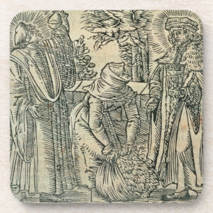 Collecting Herbs for Medicine, 1534 (woodcut) Coaster