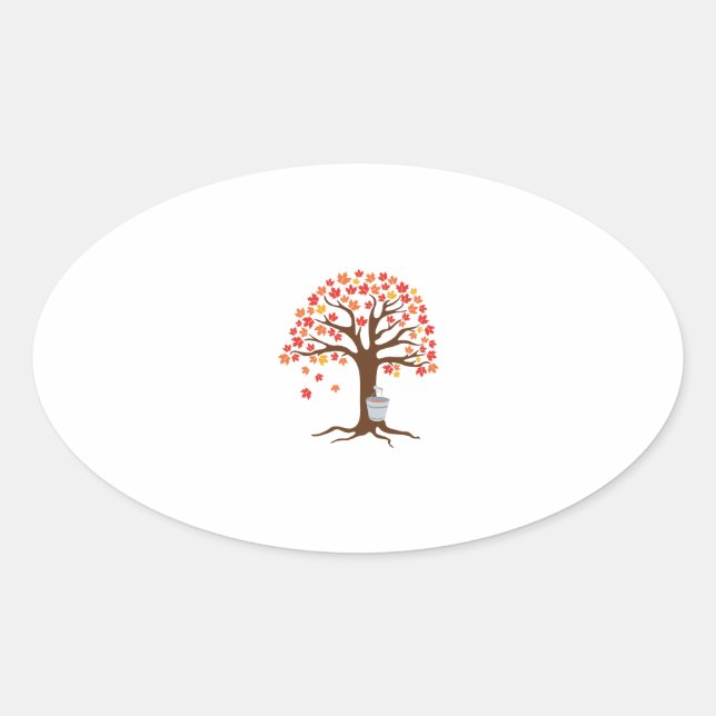 Collecting Syrup Oval Sticker (Front)