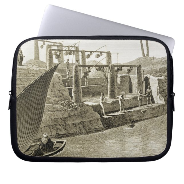 Collecting Water from the Nile, plate 6 from Volum Laptop Sleeve (Front)