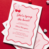 Red and Pink Bow Cherry Bridal Shower Bingo Game