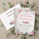 Rustic Wood Floral Rose Country Chic Coral Wedding Square Sticker (Personalise this independent creator's collection.)