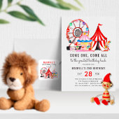 Cute Carnival Circus Festival Show Kids Birthday Square Sticker