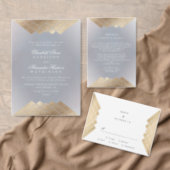Geometric Deco Grey Gold Gatsby Wedding Invitation (Personalise this independent creator's collection.)
