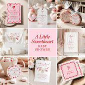 Pink and Red Bow Valentine's Baby Shower  Banner