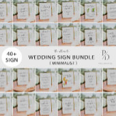 Ladies Room Sign Template, Minimalist Wedding Invitation
