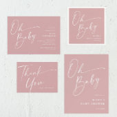 Modern Elegant Script Baby Shower Thank You Card