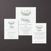 Elegant Watercolor Eucalyptus Greenery Wedding Cake Pick (Personalise this independent creator's collection.)