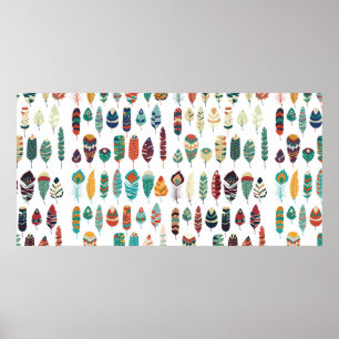 Collection of boho vintage tribal ethnic hand draw poster