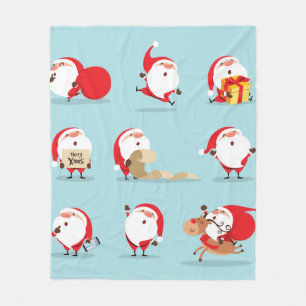 Collection of christmas santa claus fleece blanket