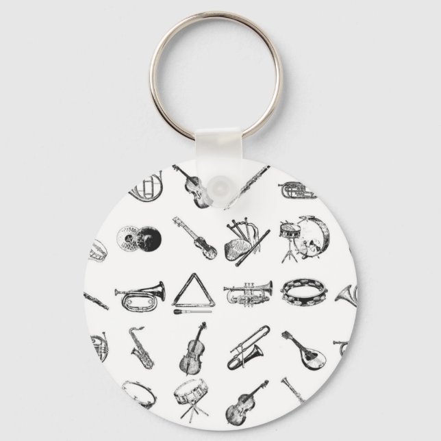 Collection of classical musical instruments key ring (Front)