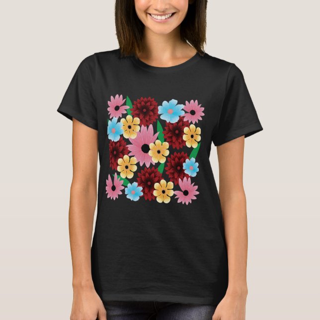Collection of colorful flowers T-Shirt (Front)