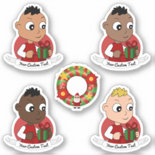 Collection of diverse Christmas baby cartoons